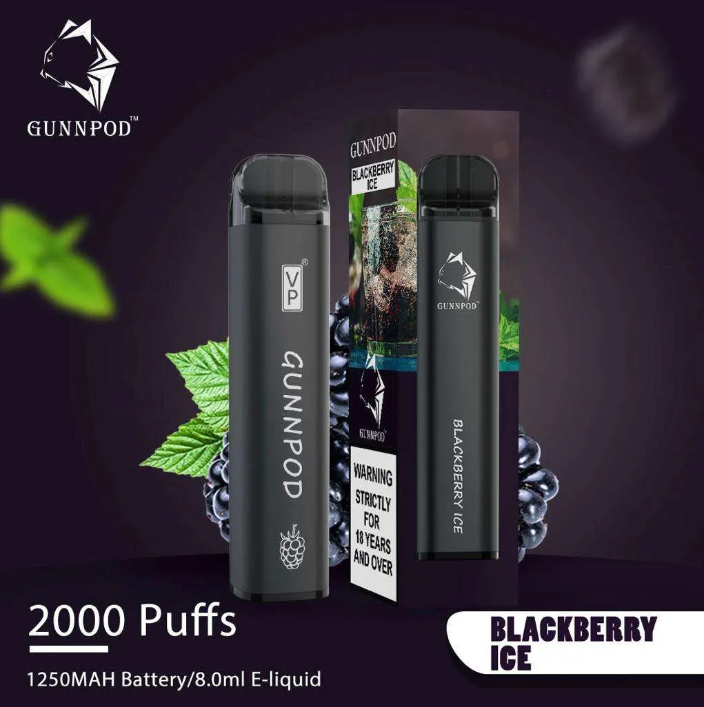 Home gunnpod blackberry ice – 2000 puffs