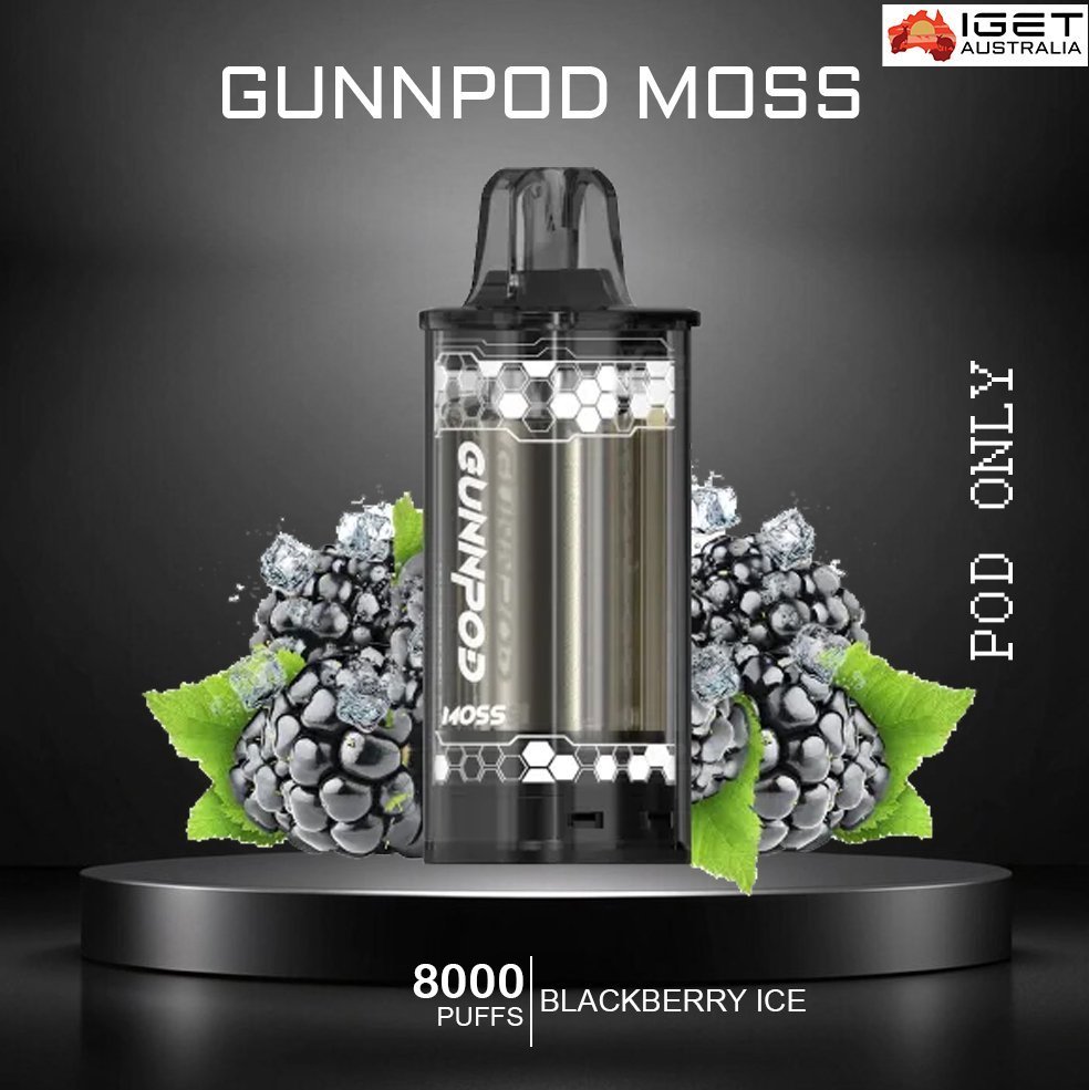 gunnpod moss – blackberry ice 8000 puffs – pod only
