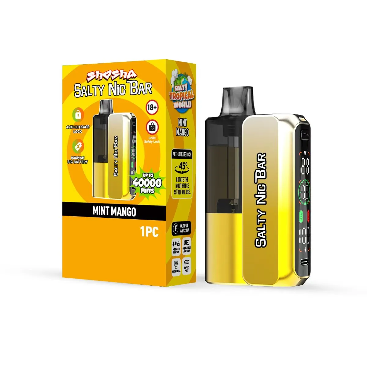 mint mango salty nic bar pre filled kit 28.5mg/ml